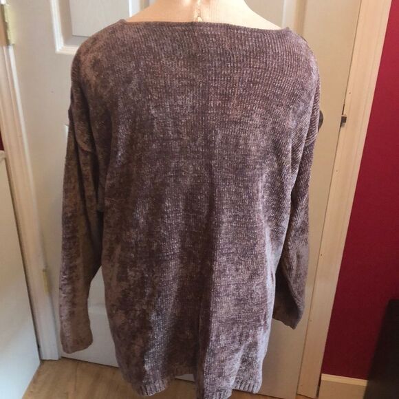 Eileen Fisher plum sweater sz L-XL - Picture 3 of 4